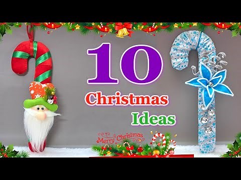 10 Easy Christmas Candy Cane ideas from different material | DIY Christmas craft idea🎄486
