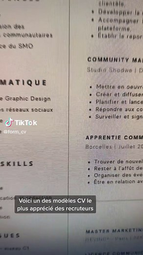 Modèles de CV appréciés par les recruteurs