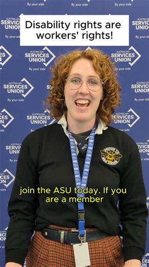 1K views · 36 reactions | The law still isn’t working for too many workers with disability. Low employment rates, lack of support, and discrimination at work are all too common. But ASU members are taking this opportunity to make a change - calling for clear rights, fairer systems, and stronger protections for workers with disability. #DisabilityRights #DisabilityDiscriminationAct | Australian Services Union | Facebook
