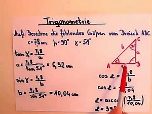 SINUS,COSINUS,TANGENS - BERECHNUNGEN AM DREIECK
