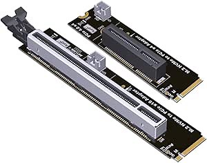 ADT-Link PCIe 4.0 M.2 NGFF NVMe Key M to x16 Graphics Card Riser Adapter with sata Power Cable 16x PCI-e PCI-Express for M2 2280(R43B)