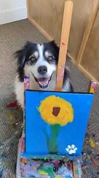 Viral Video: This Adorable Dog Painting a Flower on Canvas Will Definitely Brighten Your Day 😍