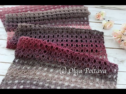 How to Crochet Easy Lacy Scarf, Shawl, Wrap, Bumbo Moonlight Yarn, Crochet Video Tutorial