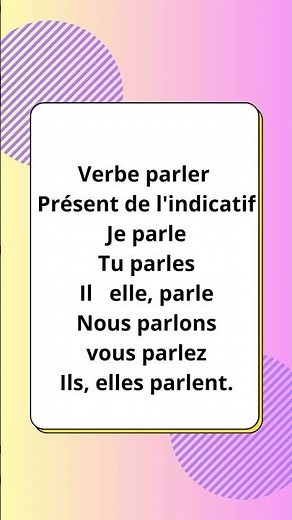 Conjuguez le verbe "Parler"au présent de l' indicatif.