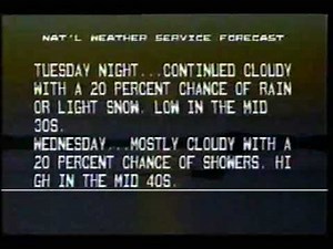 Weather Channel Local Forecast 1986