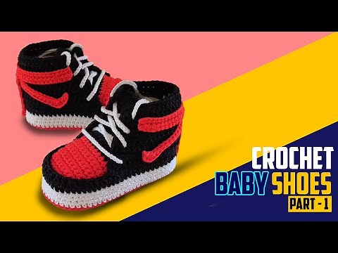 How To Crochet Baby Shoes Sneaker Sole | Diy Baby Booties Part 1