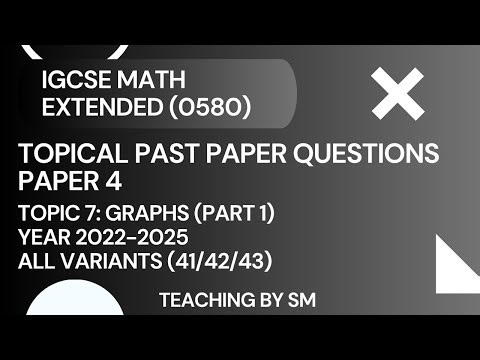 IGCSE MATH | CHAPTER 7 GRAPHS | PART 1 | TOPICAL PAST PAPER QUESTIONS PAPER 4 2025 | SOLUTIONS