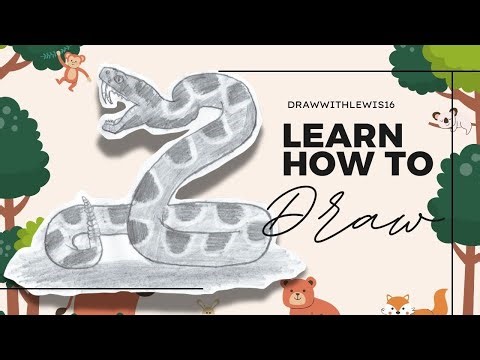 HOW TO DRAW A RATTLESNAKE - KIDS TUTORIAL | STEP BY STEP BASICS EASY DRAWING | PENCIL SKETCH
