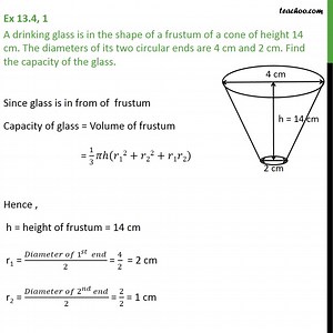 Question 1 Class 10 - A drinking glass is in shape of a frustum