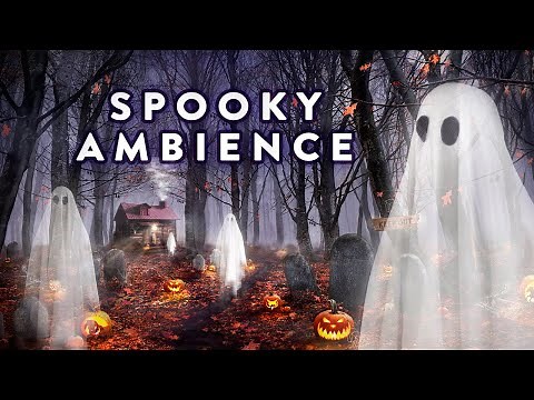 Spooky Halloween Ambience - Haunted Forest Graveyard Sounds
