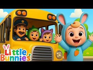 The Wheels on the Bus | Kids Song with Milo, Rex & Luna | Nursery Rhymes | Little Bunnies