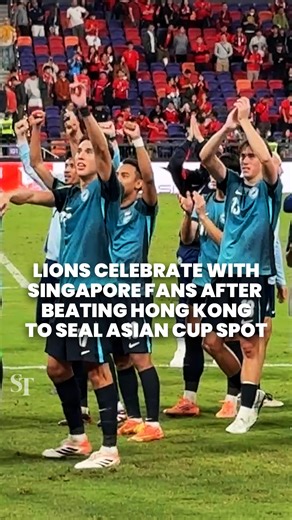 100K views · 1K reactions | WATCH: Lions celebrating their win with Singapore fans after beating Hong Kong to cement a spot at the Asian Cup. https://str.sg/bjBZ | The Straits Times | Facebook