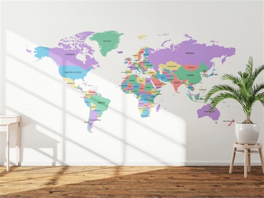 Printable World Map Bundle, Blank Labeled Color Dark, Geography Wall Art, Educational Poster - Etsy
