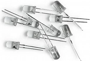 LEDs, Single LED Light LED Diode Lamp DIY Kit with Warm White Red Green Blue Yellow Green Pink UV Purple Orange Clear Transparent Lens Mini Bulbs 5mm 10 Colors x 10PCS