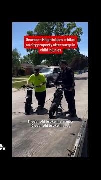 Officials ban e-bikes on city property after surge in child injuries
