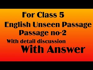 English Unseen Passage For Class 5/ Passage no 2/Subscribe and see playlist for more.