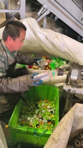 Fast Bottle Cap Sorting Process | Satisfying Recycling Workshop Operation