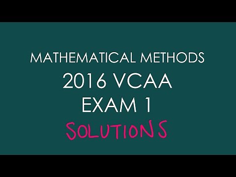 2016 VCAA Mathematical Methods Exam 1