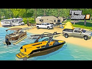 MEMORIAL DAY BOATING & CAMPING! (INSANE MALIBU BOAT!) | FARMING SIMULATOR 2019