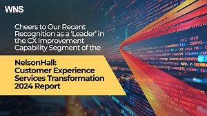 WNS has been recognized as a 'Leader' in the CX Improvement Capability segment of the NelsonHall: Customer Experience Services Transformation 2024 Report. Our robust domain-specific applications suite across automation and analytics, plus an advanced development roadmap for Gen AI implementation, have been highlighted as the company’s key strengths. Learn more: https://bit.ly/NH2_F #GenAI #Analytics #Automation | WNS
