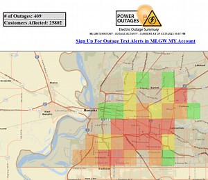 MLGW power outage map
