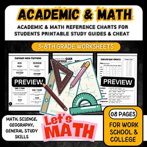 Academic & Math Reference Charts for Students | Printable Study Guides & Cheat