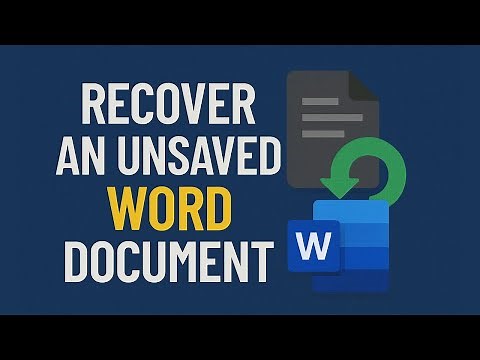How to Recover an Unsaved Word Document