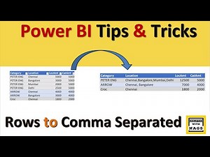 How to convert rows to comma separated values in Power Query | Power BI Tips and Tricks