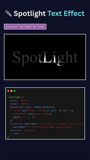 🎥 Cinematic Spotlight Text Animation with Pure CSS ✨