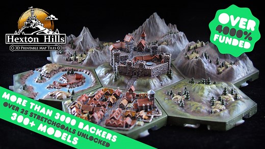 Hexton Hills: 3D-printable campaign map tiles
