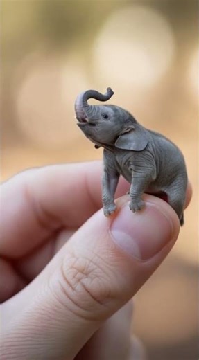 Is This Real? Mini Elephant on a Finger! 🐘✨