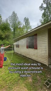How To Pressure Wash A House. In this video I’m pressure washing a vinyl siding and brick house using my the soft wash method. I use my pressure washer, pressure washer hose, pressure washer wand, and xjet to apply sodium hypochlorite. You can also use a downstream injector to apply pressure washing chemicals and pressure washing surfactant. In the next video I will be using a pressure washer to pressure wash a driveway using a turbo nozzle and surface cleaner. #pressurewashing #powerwashing | A