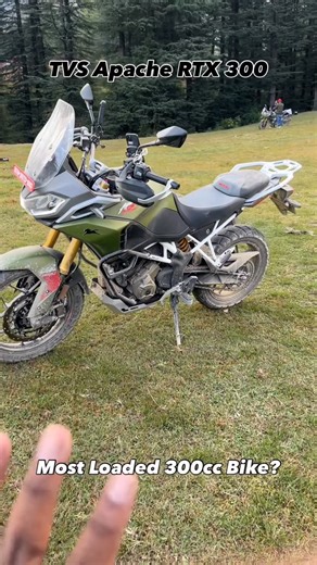 MotorBeam on Instagram: "With features like adjustable suspension, TPMS, Navigation with screen mirroring, cruise control… Is the TVS Apache RTX 300, the most loaded 300cc adventure motorcycle? Do note that most of the features are additional on the BTO variant that starts at ₹2.29 lakhs! #MotorBeam #tvsapachertx300 #tvsapache"