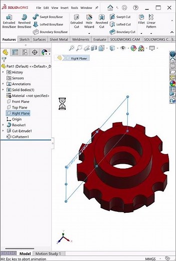 Revolve & Circular Pattern in SolidWorks | Quick Part Modeling Gear Design Tip #shorts