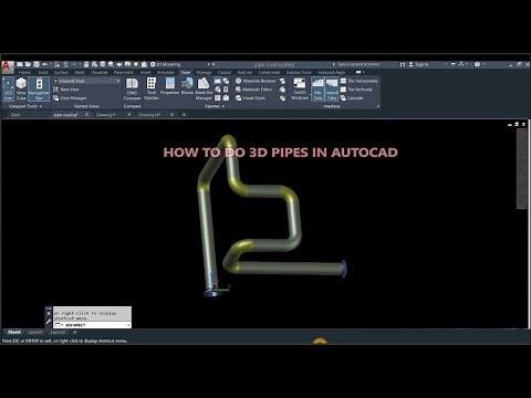 CREATE 3D PIPE IN AUTOCAD | PIPE ROUTING
