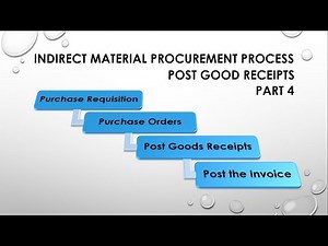 Indirect Material Procurement Cycle in SAP-MM SAP S/4 Hana - Post Good Receipts MIGO Part 4
