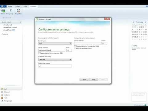 How to set up your email using Windows Live Mail (the default email client for Windows 7 users)