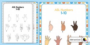 American Sign Language (ASL) Numbers Chart