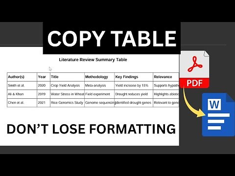 Copy Tables from PDF to Word Without Losing Format | Quick & Easy Guide