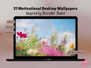 Motivational Desktop Wallpapers: Floral Book Quotes (digital Download PNG Bundle) - Etsy Canada