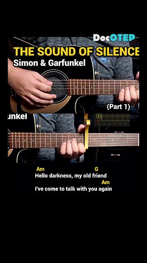 The Sound of Silence - Simon & Garfunkel (Guitar Chords Tutorial with Lyrics) part 1 SHORTS REELS | Doc OTEP Studio