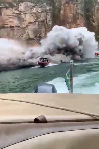 Horrifying Video Shows Massive Rock Falling on Boat Killing At least 6 Tourists in Brazil Canyon