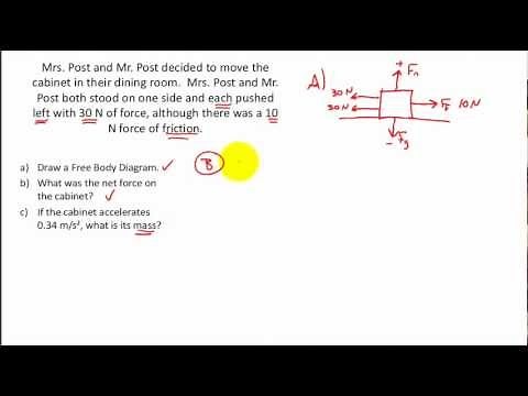 NET FORCE PRACTICE PROBLEMS- Calculating the Net Force, Free Body Diagrams, F = ma