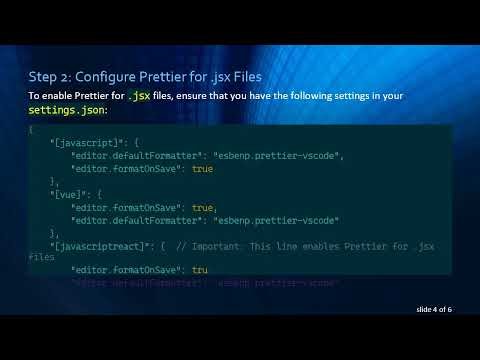 Enable Automatic Prettier Formatting for .jsx Files in VS Code