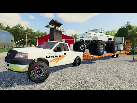 Using U-Haul to move Monster truck | We got FIRED | Farming Simulator 19