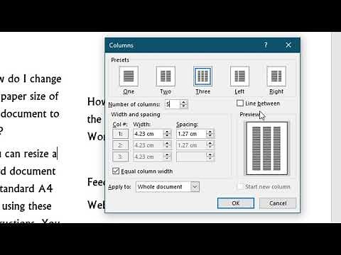 how to insert columns in MS Word