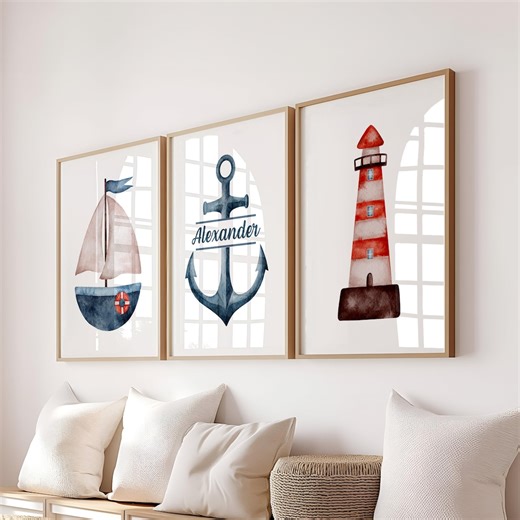 Nautical Nursery Decor Boy Nursery Ocean Wall Art Personalized Print Digital Download - Etsy Australia