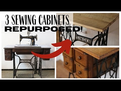 Singer Cabinet Makeover ~ Sewing Cabinet Repurpose ~ Sewing Cabinet Makeovers