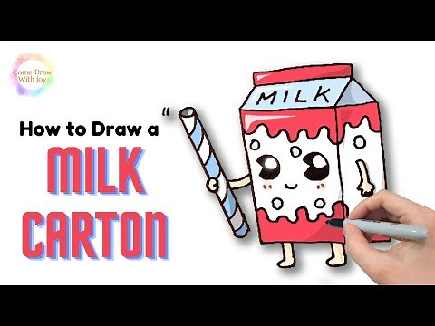 How to Draw a Cute Milk Carton Easy Step by Step | Draw a Cartoon Milk