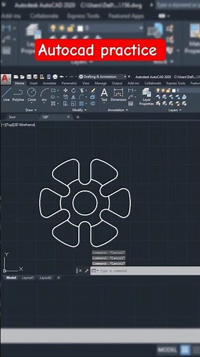 AutoCAD 2D Mechanical Drawing | Easy Practice Exercise for Beginners